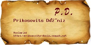Prikosovits Döniz névjegykártya